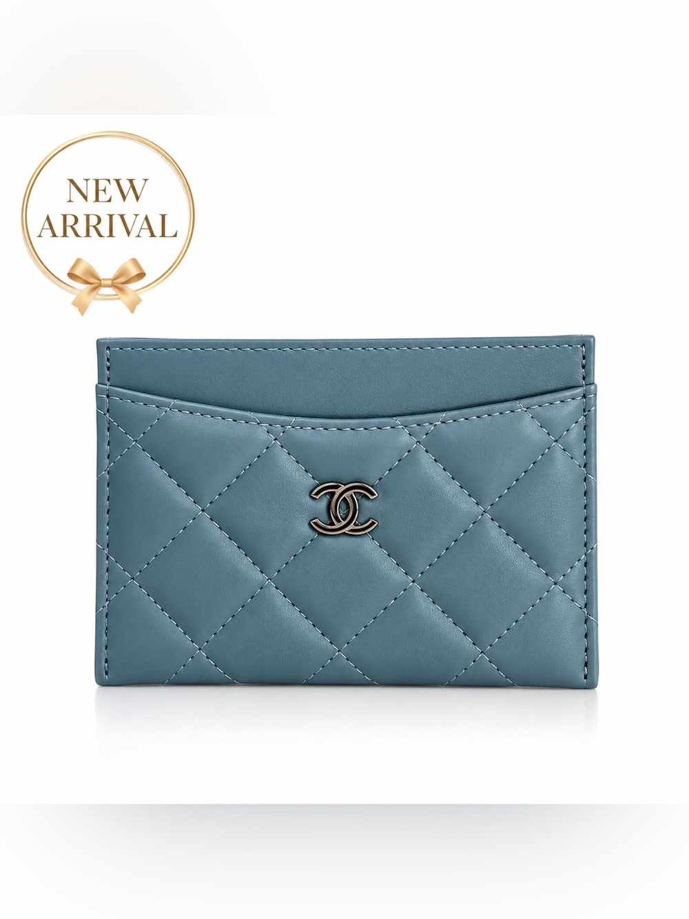 🩵 Classic Quilted Card Holder – Blue 🩵